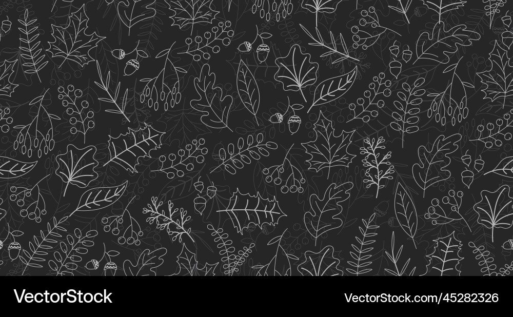Hand drawn pattern with autumn elements Vector Image