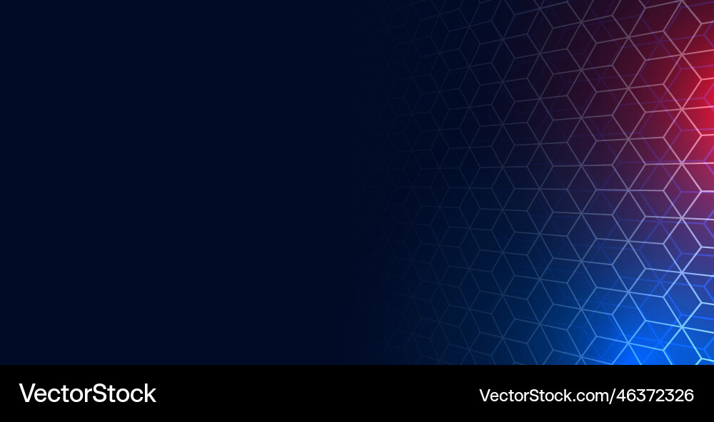Hexagonal network mesh background with text space Vector Image