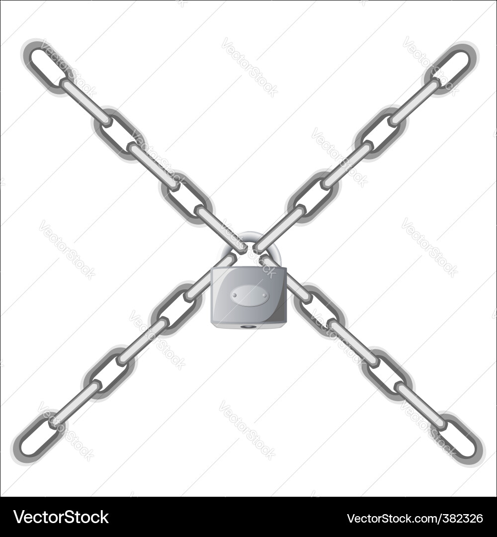 Lock and Chain Security vector image