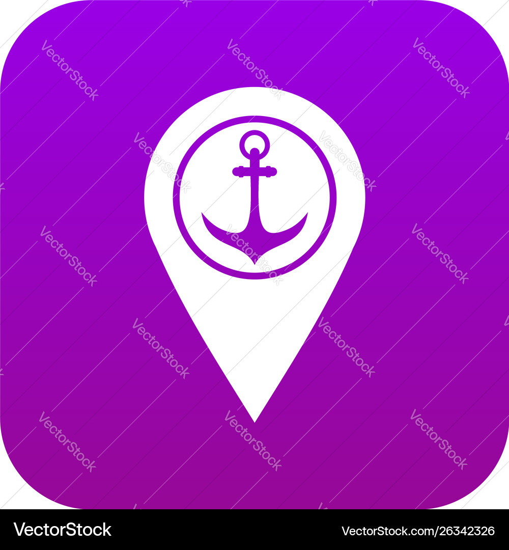Map pointer with symbol anchor and sea port icon Map pointer with symbol anchor and sea port icon vector image