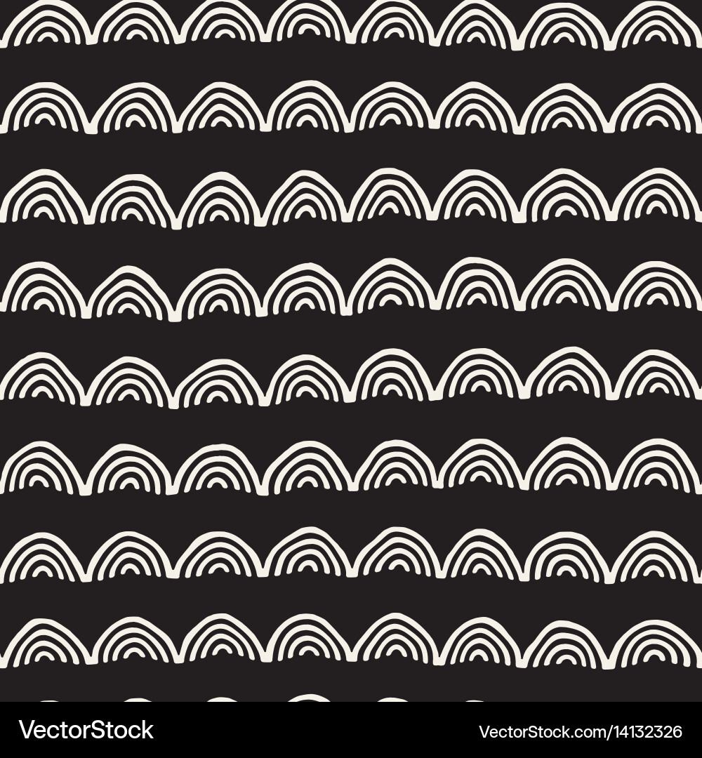 Monochrome minimalistic seamless pattern with arcs vector image
