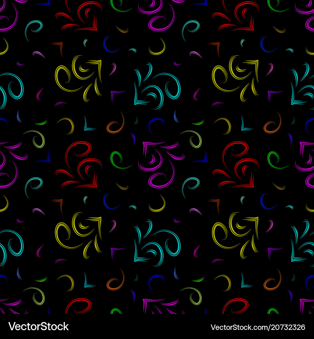 Oriental pattern of curls in a neon style Oriental pattern of curls in a neon style vector image