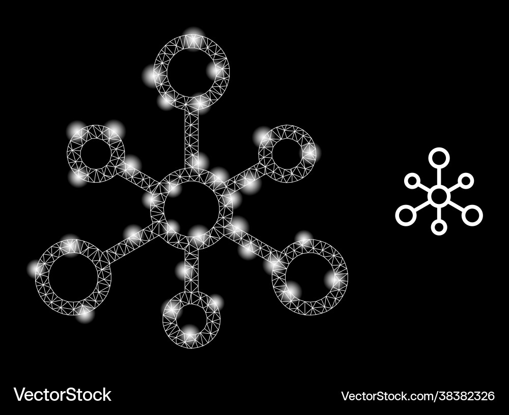 Polygonal wire frame mesh system links Polygonal wire frame mesh system links vector image