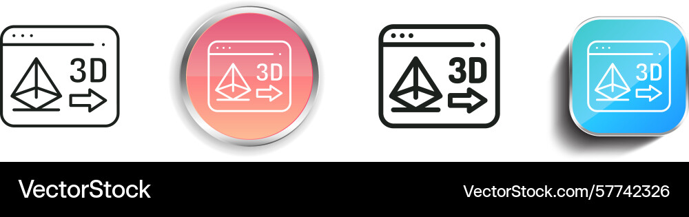 Pyramid icon thin linear regular and button style Pyramid icon thin linear regular and button style vector image