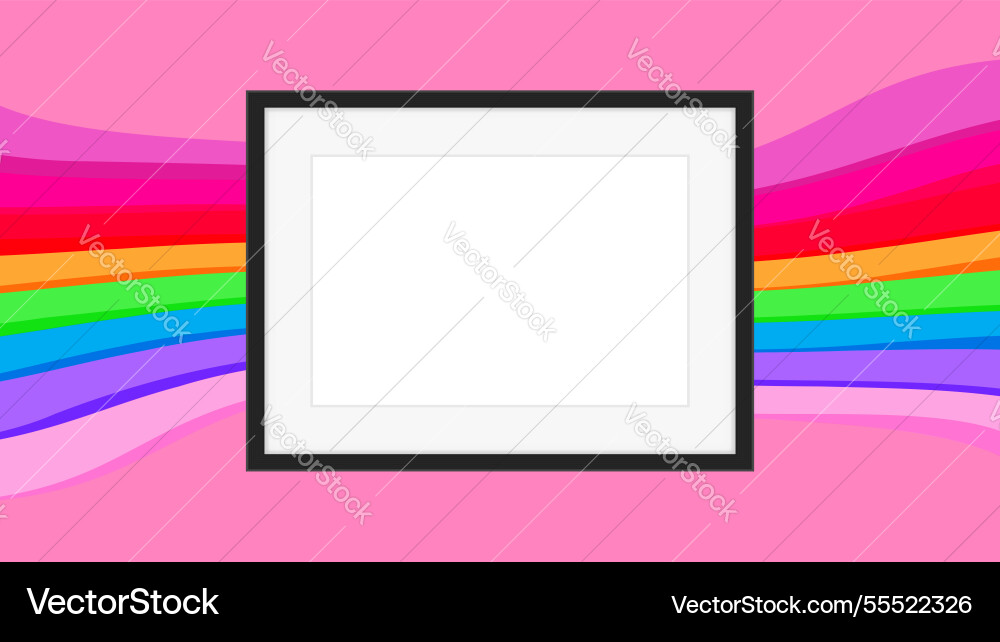 Rectangle frame empty on colorful rainbow Vector Image