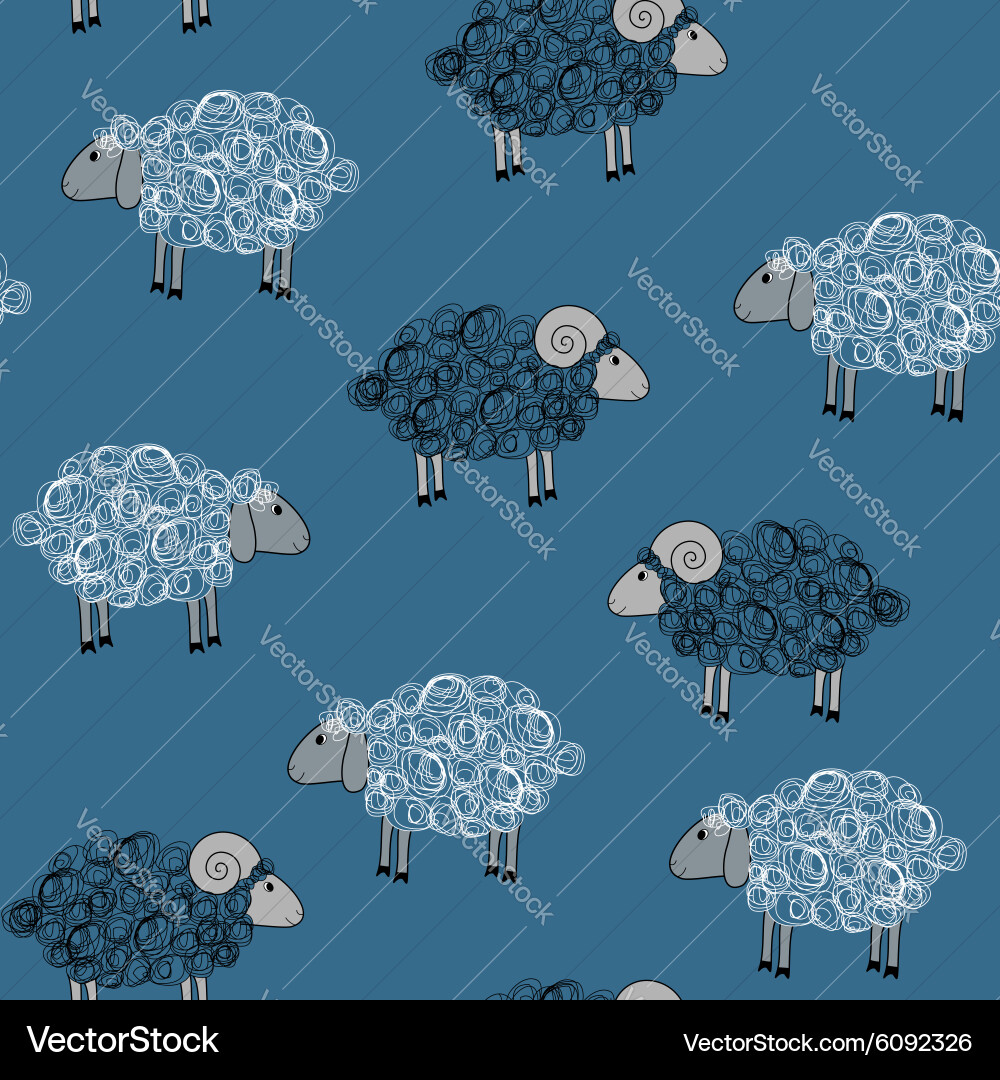 Seamless pattern with sheeps vector image