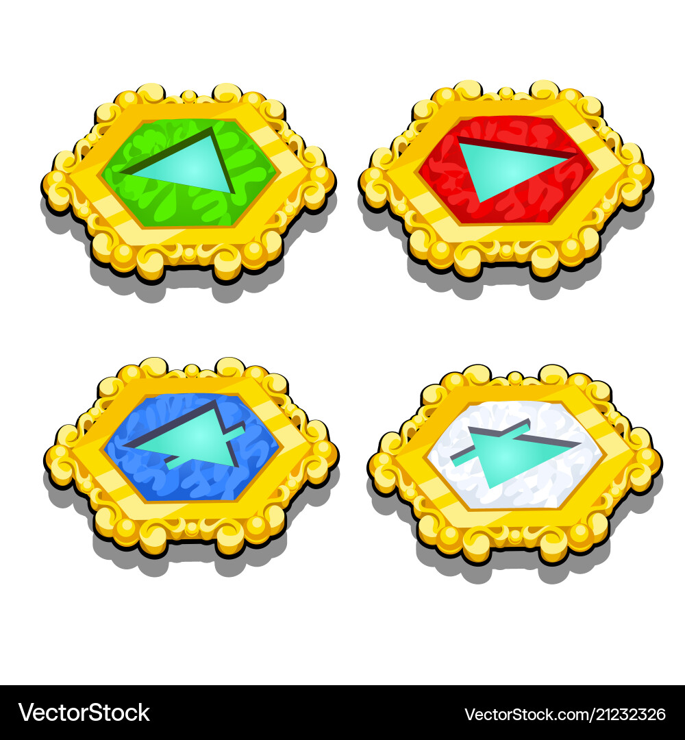 Set of chips with symbols elements isolated vector image