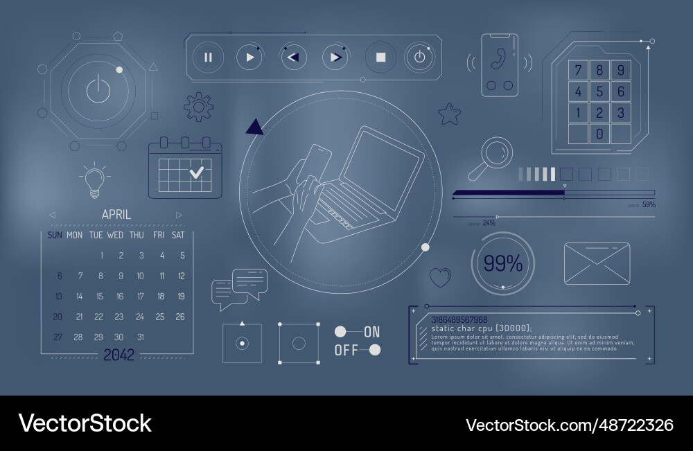 Set of infographic elements about computer Set of infographic elements about computer vector image