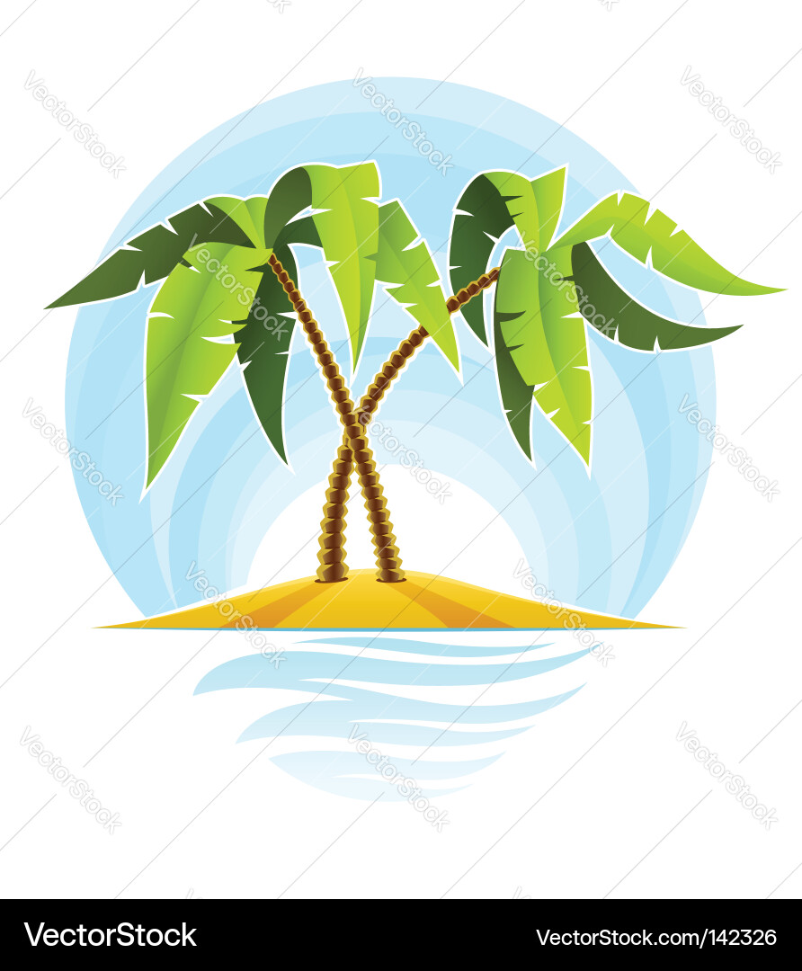 Tropical Palm Island Vektorbild