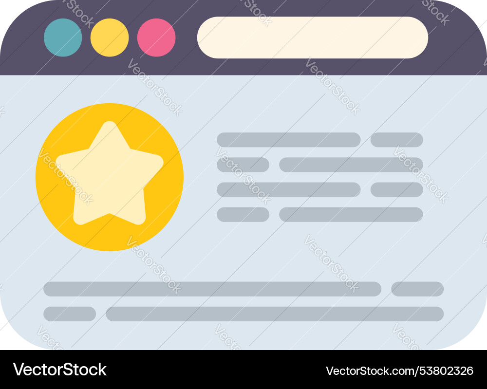 Website showing customer review with star rating Website showing customer review with star rating Vector Image