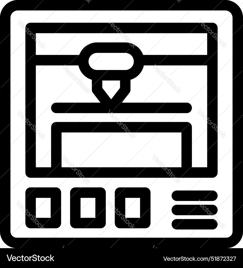 3d printer working with buttons and display icon 3d printer working with buttons and display icon Vector Image