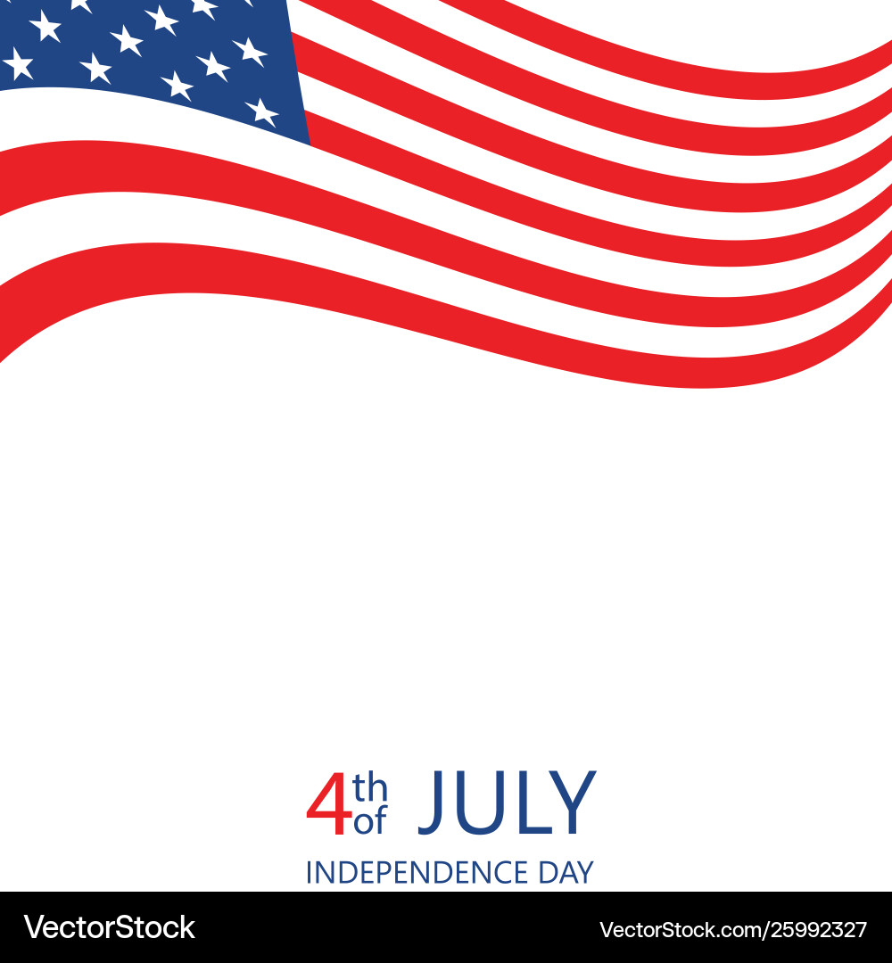4th july independence day greeting card with flag vector image