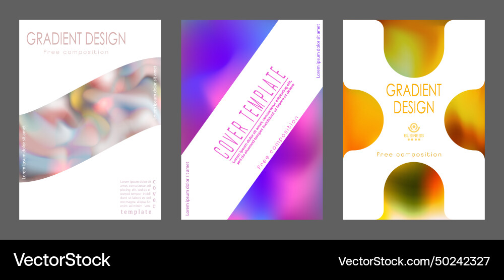 A set of backgrounds with colorful gradient Vector Image