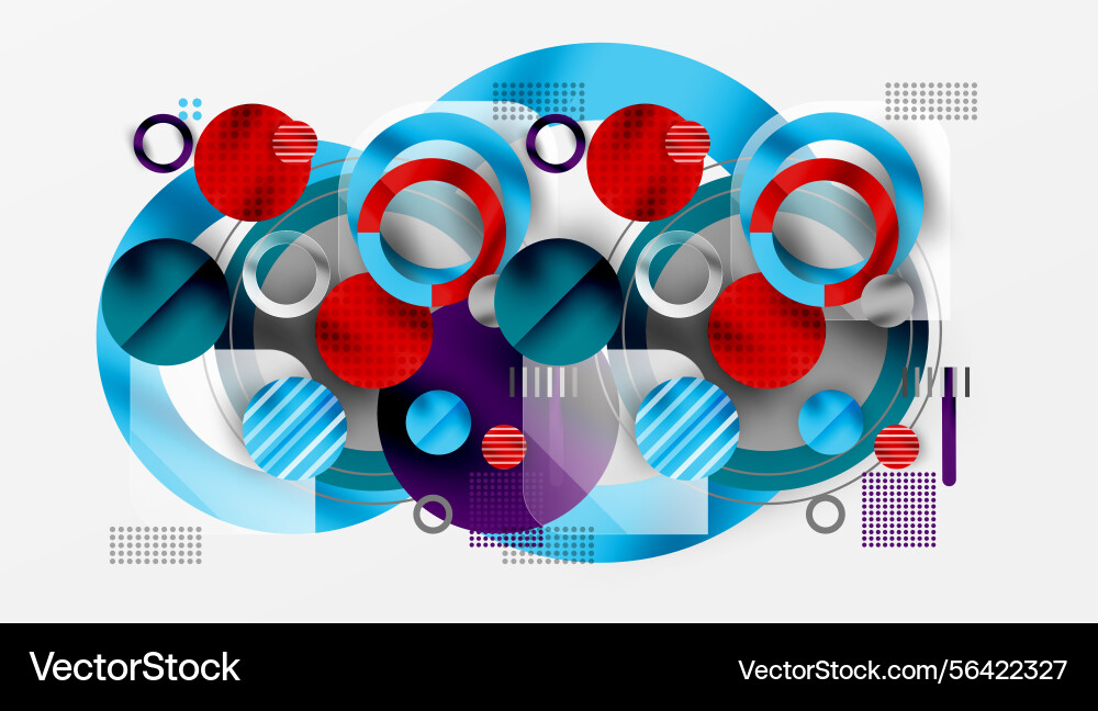 Abstract composition circles lines shapes overlap Abstract composition circles lines shapes overlap vector image