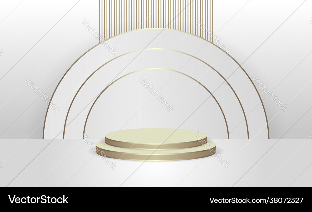 Abstract golden round display scene for product Vector Image