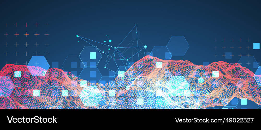 Abstract wave is made in a frame style Vector Image