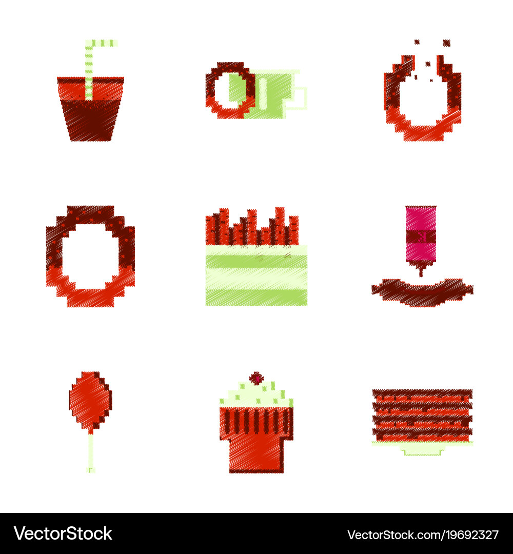 Assembly of flat shading style pixel icon fast Vector Image