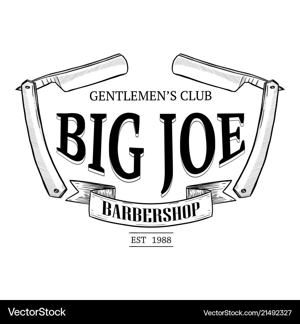 Barbershop logo with big scissors Barbershop logo with big scissors vector image