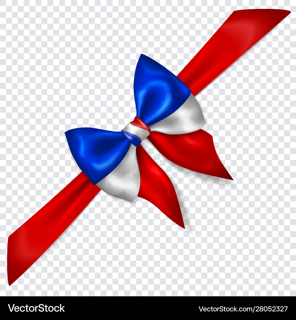 Bow in colors france flag with diagonally Bow in colors france flag with diagonally vector image