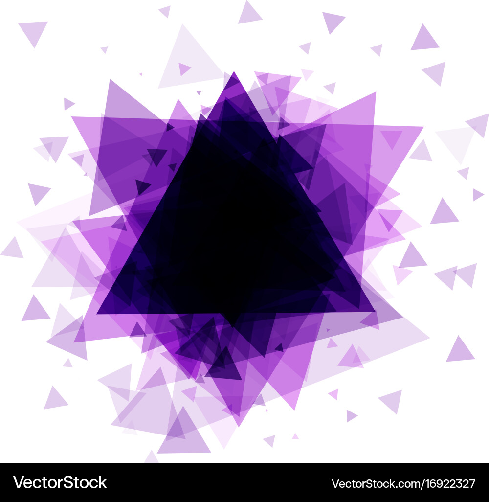 Bright abstract background of triangles with frame Vector Image