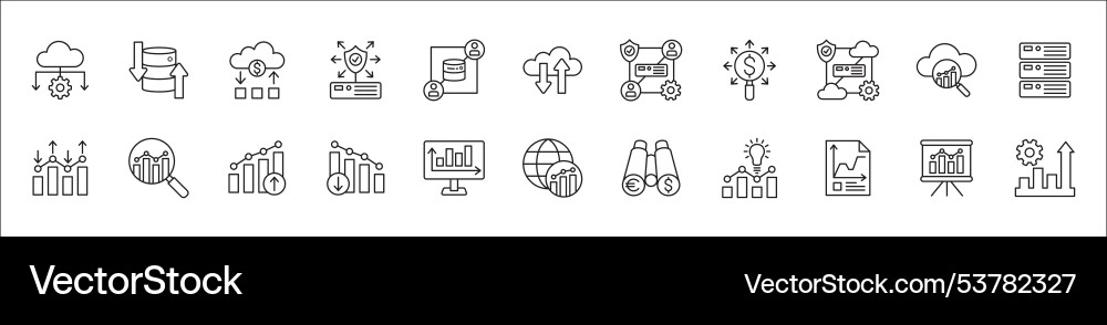 Business data statistic and security related icon Vector Image