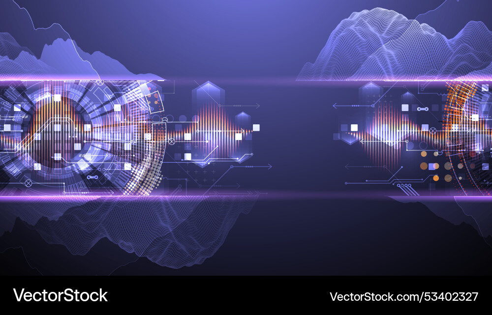 Data science scientific-technological background Vector Image