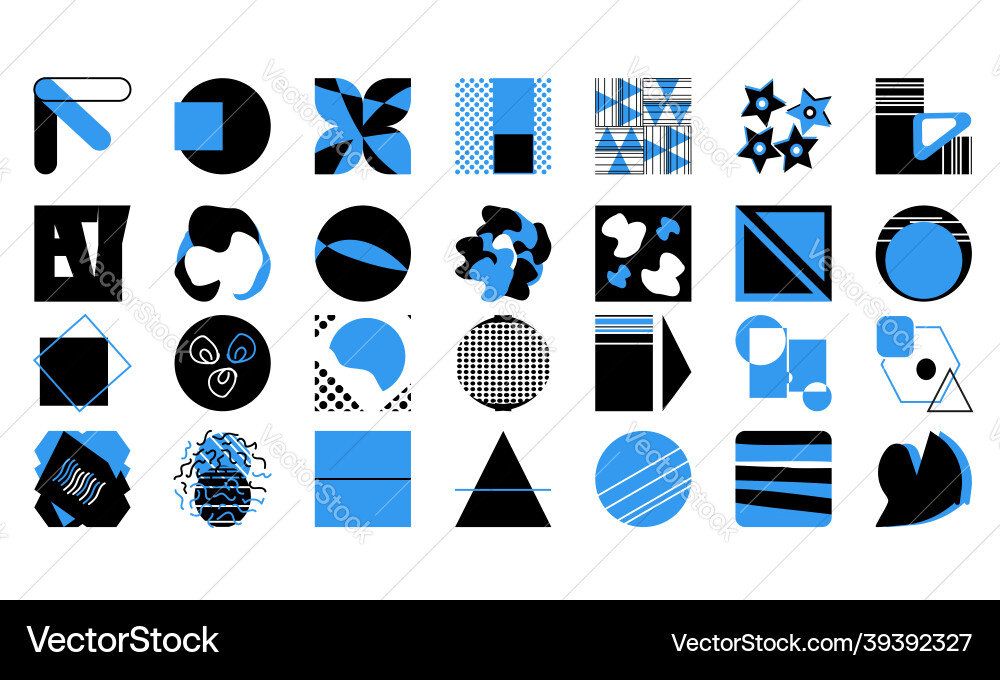 Design shapes pattern set geometric abstract Design shapes pattern set geometric abstract vector image