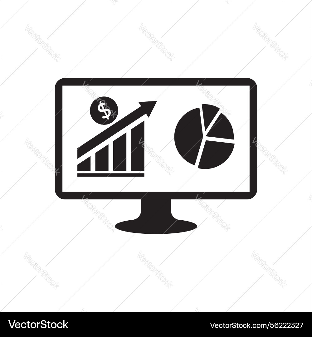 Financial analytic chart graphs on computer Financial analytic chart graphs on computer vector image