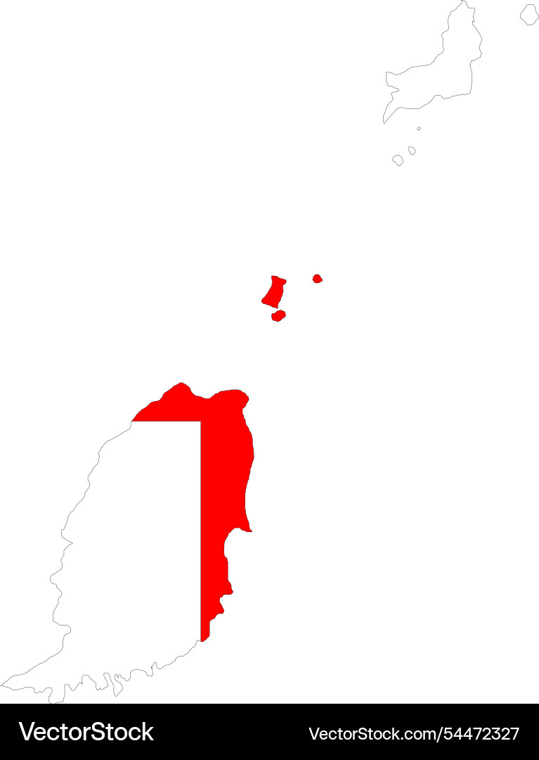 Grenada flag in map with nation Vector Image