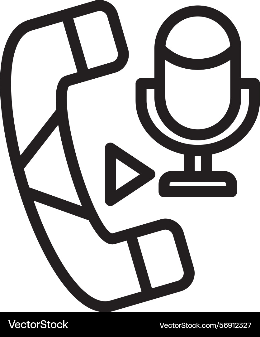Ivr interactive voice response linear style icon vector image