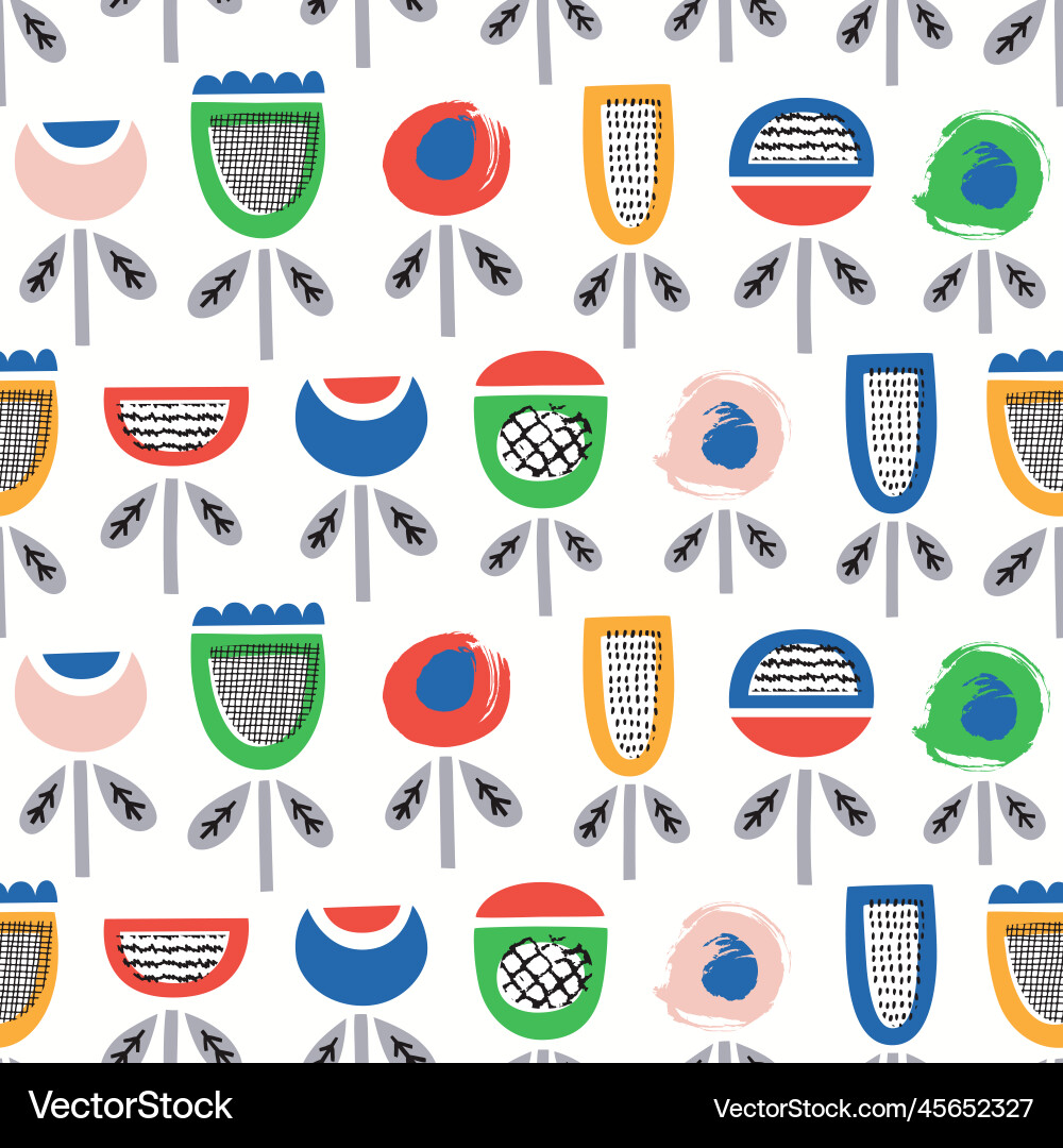 Kid Flower Pattern vector image