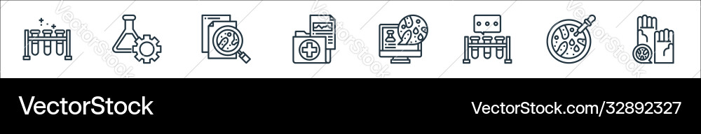 Laboratory and science line icons linear set Laboratory and science line icons linear set vector image
