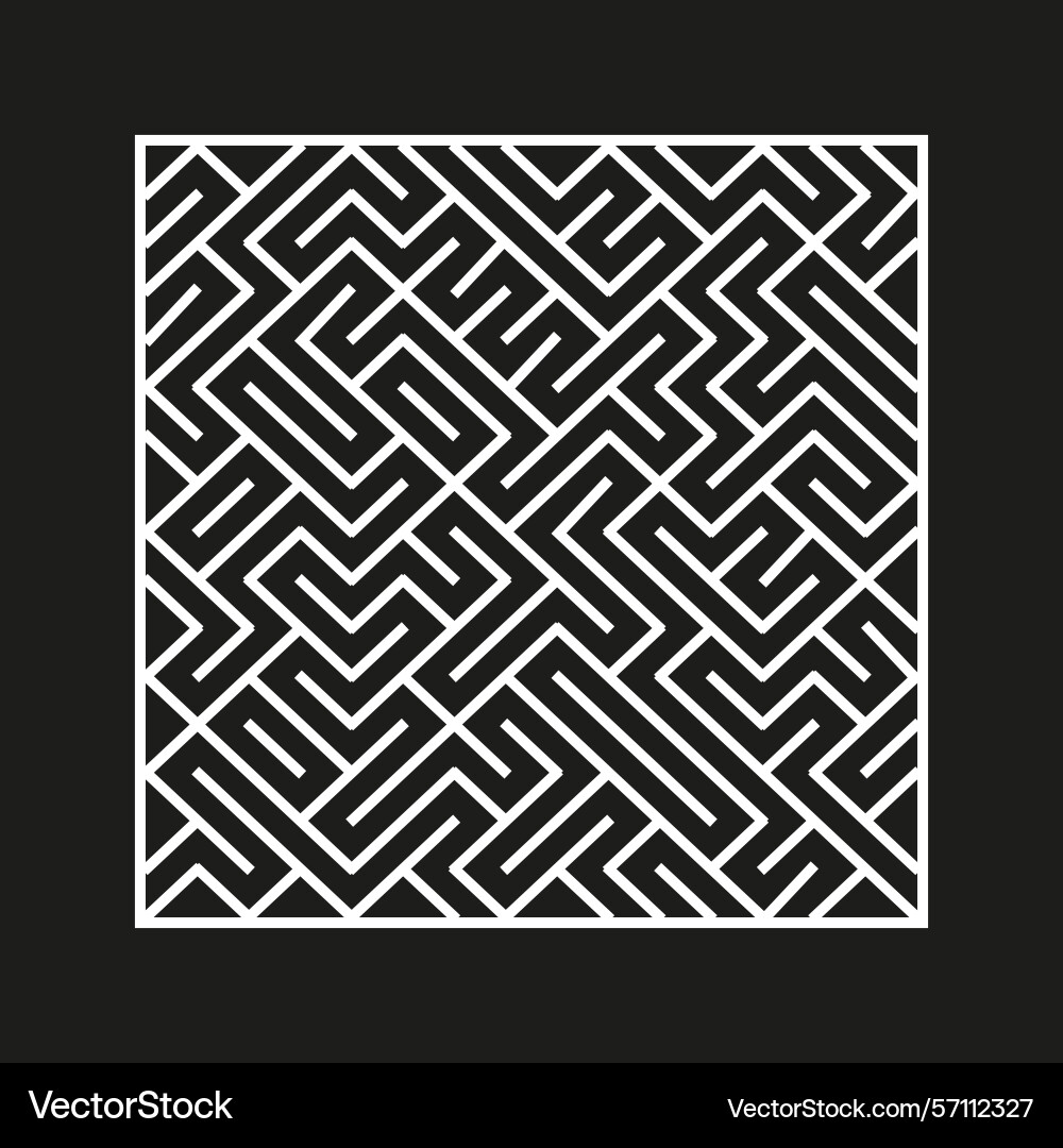 Maze element labyrinth square pattern geometric Maze element labyrinth square pattern geometric vector image