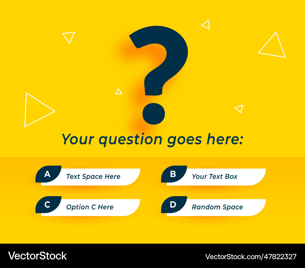 Multiple choice quiz game template Multiple choice quiz game template vector image