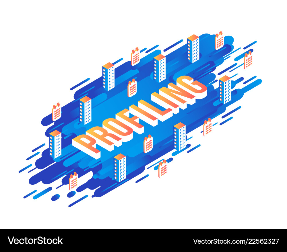Profiling text design with volumetric word Profiling text design with volumetric word Vector Image