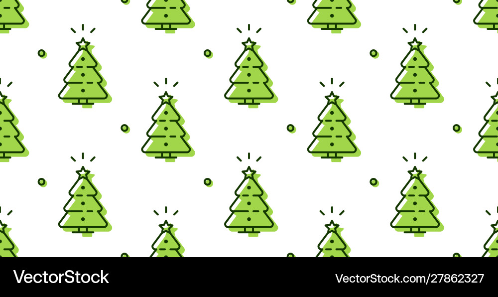 Seamless pattern with christmas tree vector image