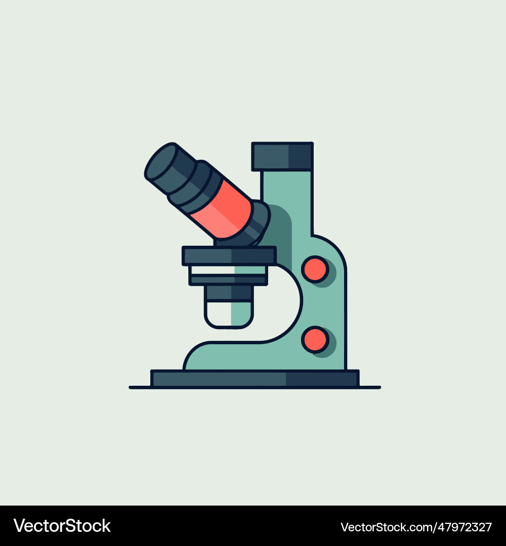 Simple microscope in flat style Vector Image