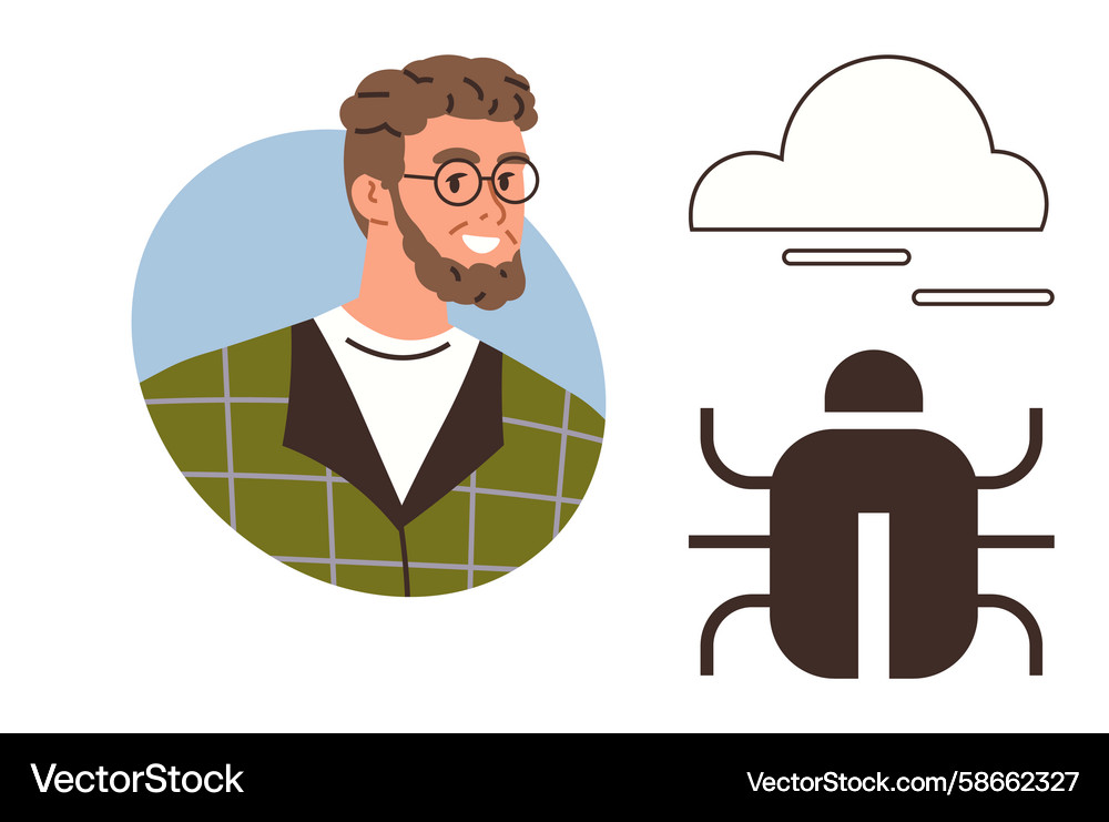 Tech Troubleshooting Portrait Vector Image