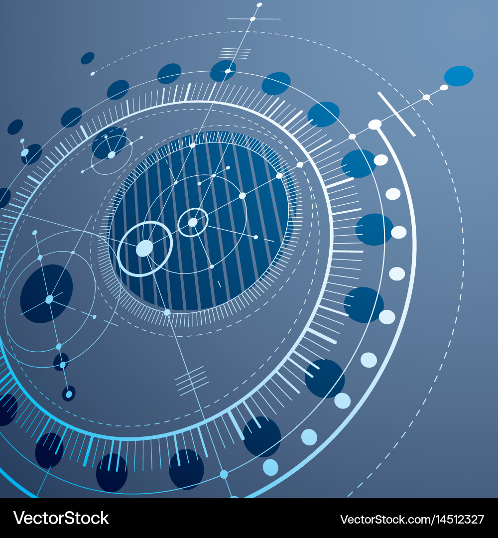 Technical drawing made using dashed lines vector image