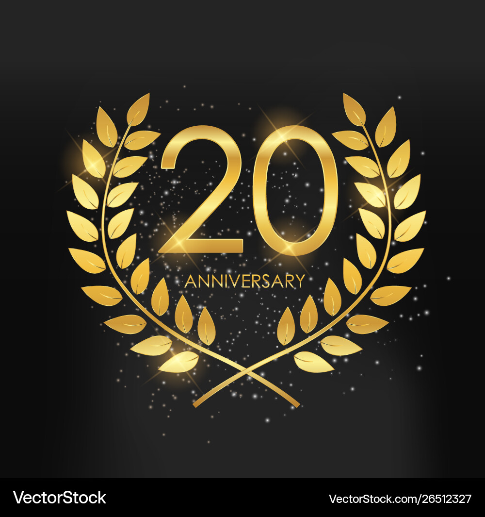 Template logo 20 years anniversary Template logo 20 years anniversary vector image