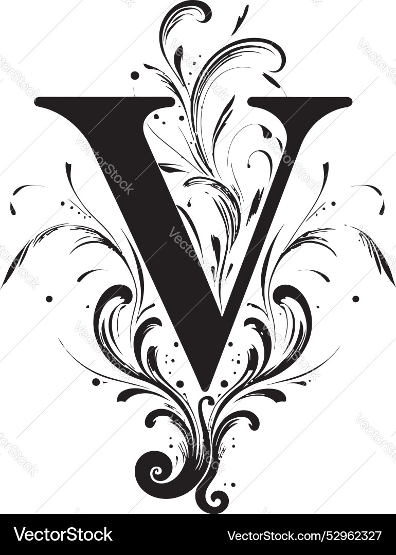 Vivid script colorful font v decor virtuoso Vivid script colorful font v decor virtuoso vector image