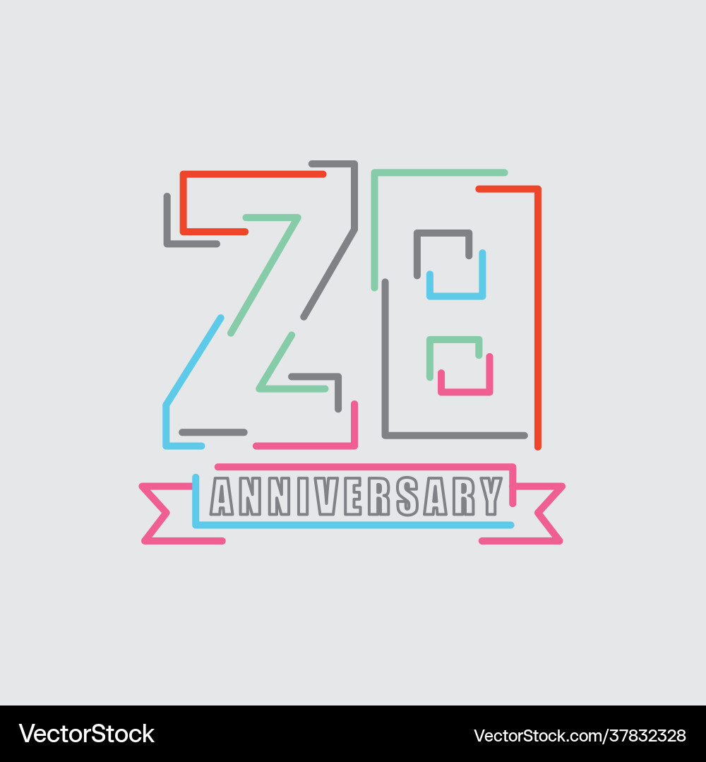 28th years anniversary logo birthday celebration 28th years anniversary logo birthday celebration vector image