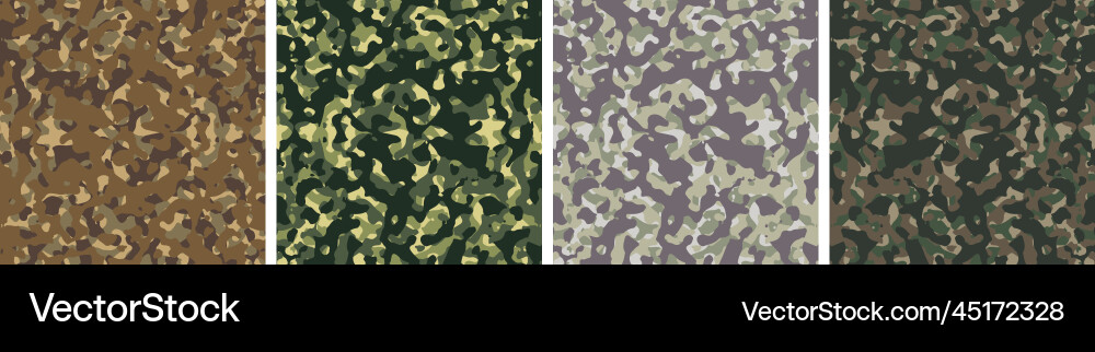 4 camouflage background set pattern design 4 camouflage background set pattern design vector image