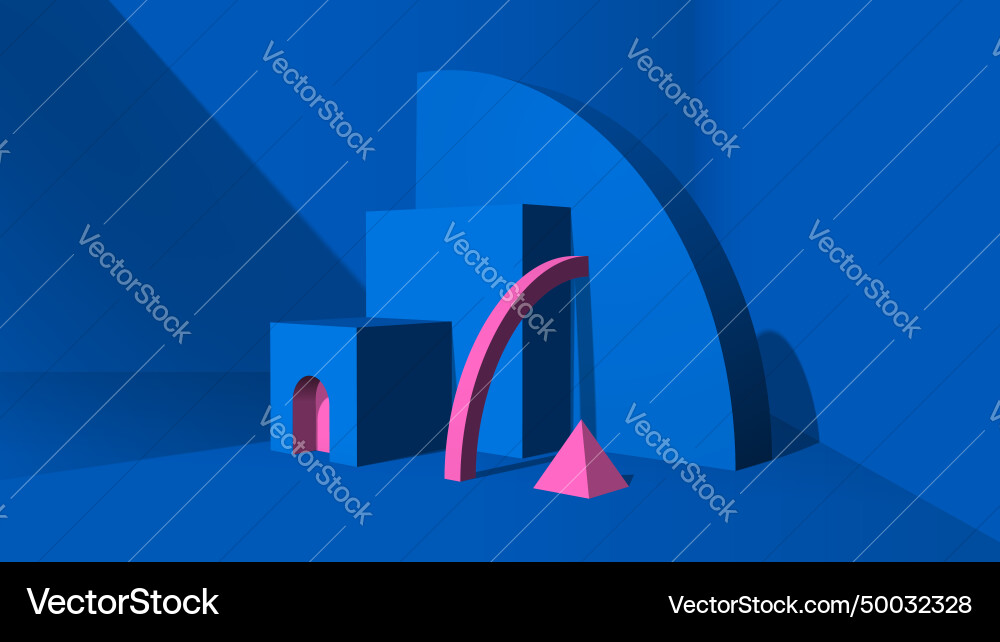 Abstract 3d objects or elements installation Abstract 3d objects or elements installation vector image