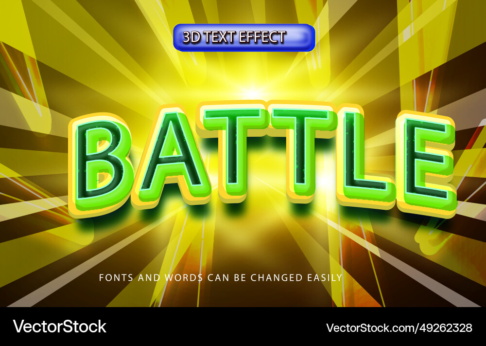 Battle game 3d editable text effect style Vector Image