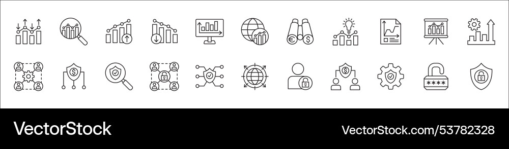 Business data statistic and security related icon Vector Image