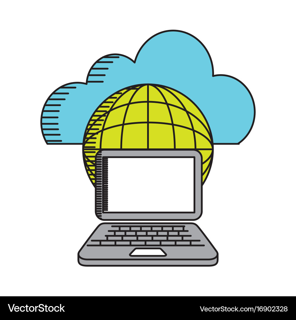 Cloud computing design vector image