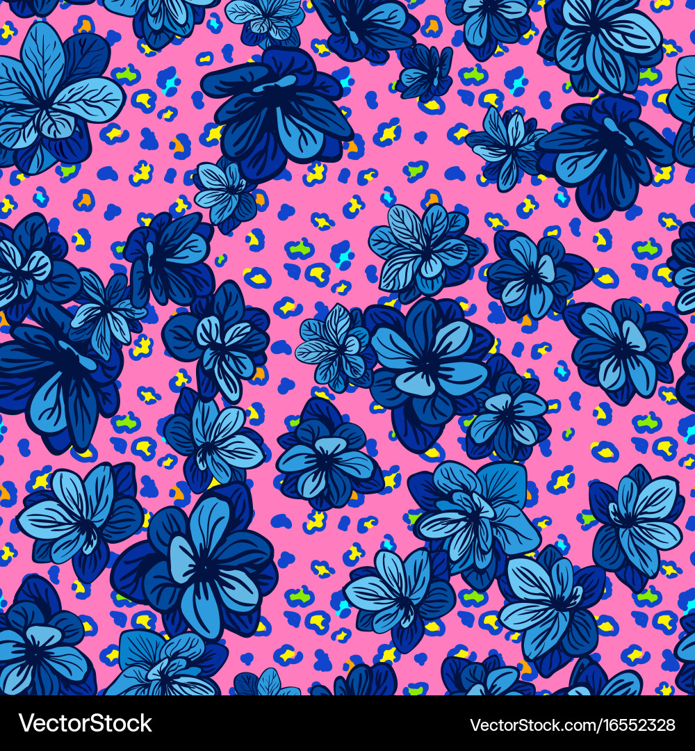 Colorful seamless pattern with leopard print vector image
