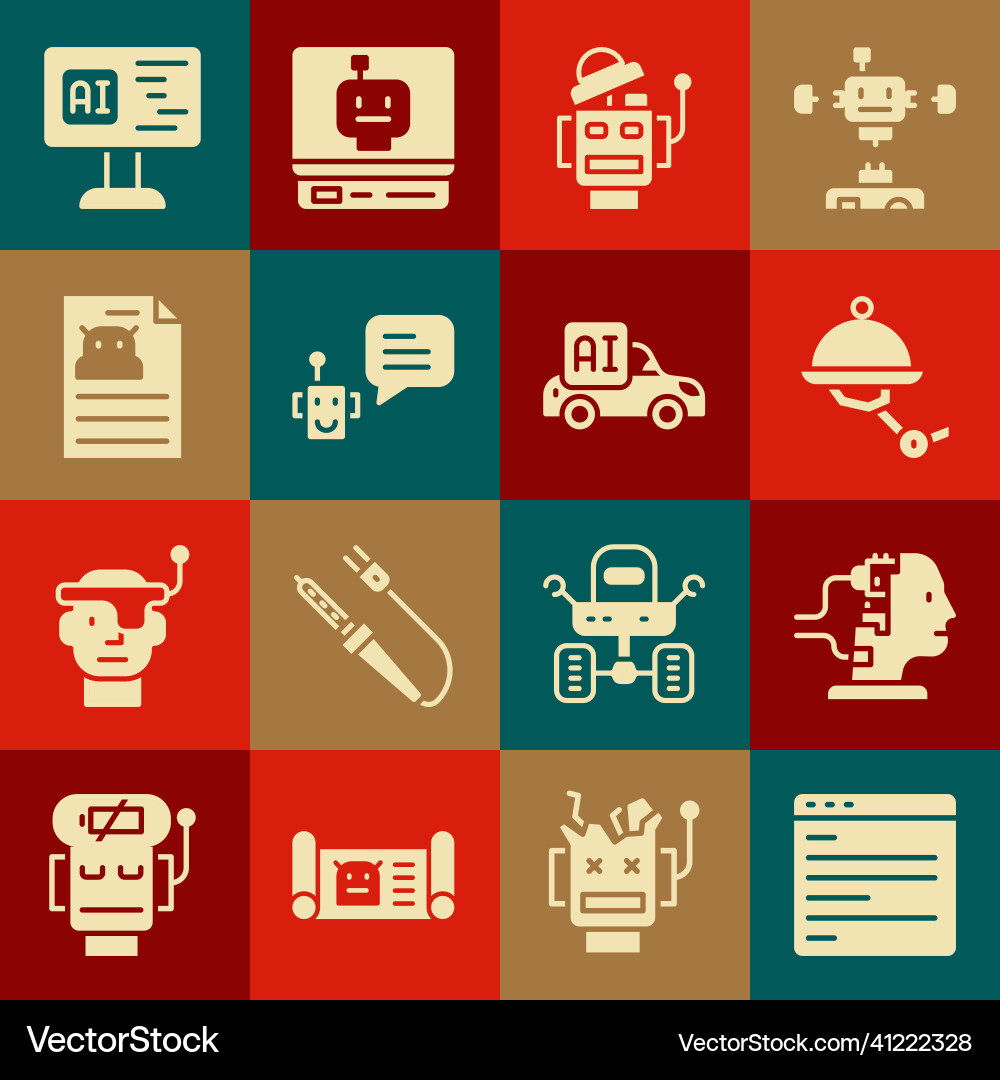 Computer api Interface Roboter für Wartung einstellen Computer api Interface Roboter für Wartung einstellen vektorbild