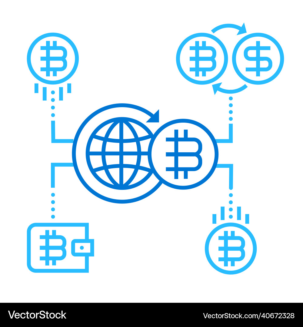 Cryptocurrency bitcoin concept icon Cryptocurrency bitcoin concept icon vektorbild